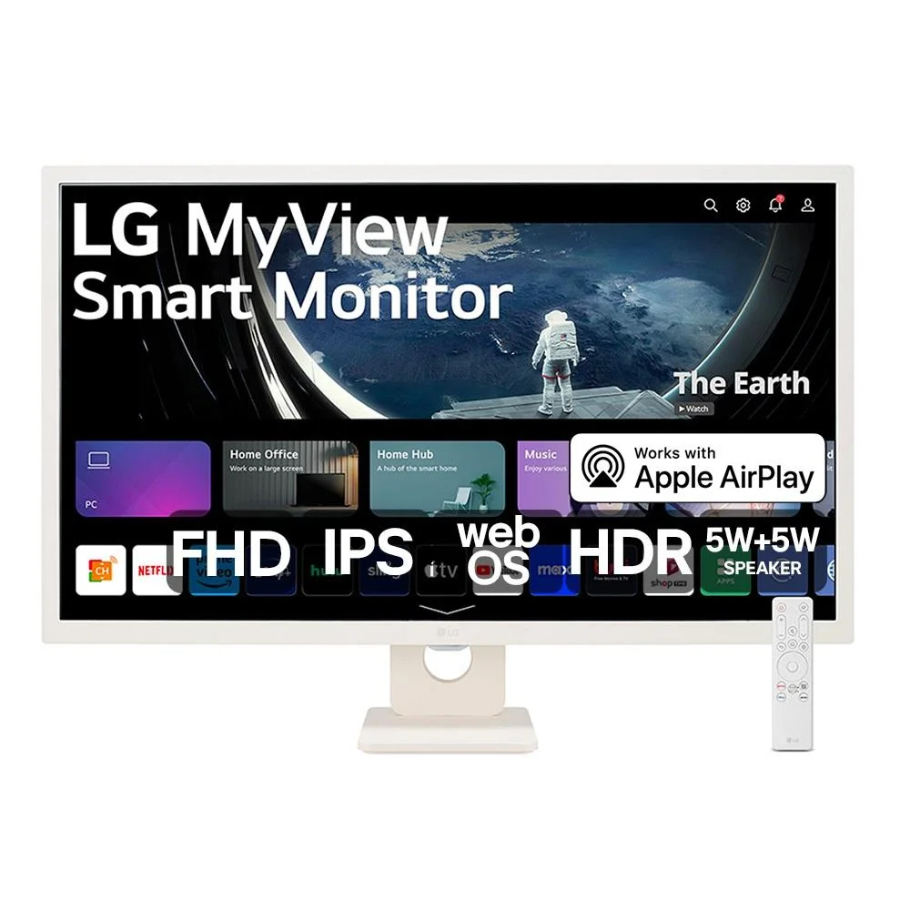 Monitor LG Myview Smart 32" Full HD, 60Hz, 8ms, IPS, Bluetooth, Branco - 32sr50f-W Monitor LG Myview Smart 32" Full HD, 60Hz, 8ms, IPS, Bluetooth, Branco - 32sr50f-W