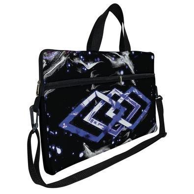 Case Capa Maleta Premium Para Notebook Laptop De 15,6 Com Alça De Mão Alça De Ombro E Zíper Lateral - Abstrato Azul