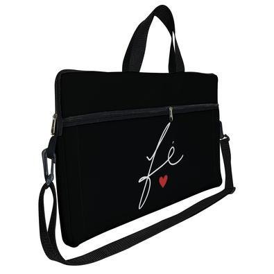 Case Capa Maleta Premium Para Notebook Laptop De 15,6 Com Alça De Mão Alça De Ombro E Zíper Lateral - Fé