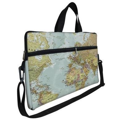 Case Capa Maleta Premium Para Notebook Laptop De 15,6 Com Alça De Mão Alça De Ombro E Zíper Lateral - Mapa