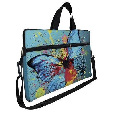 Case Capa Maleta Premium Para Notebook Laptop De 15,6 Com Alça De Mão Alça De Ombro E Zíper Lateral - Borboleta