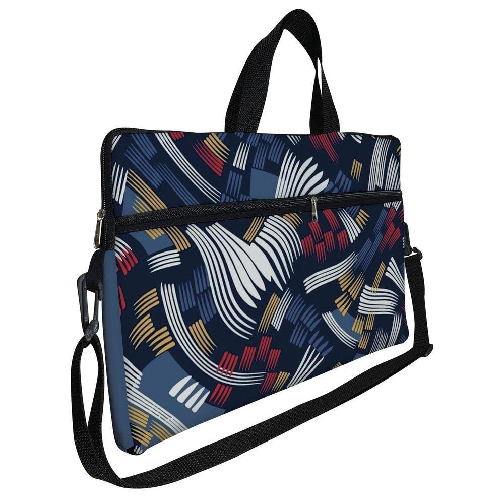 Case Capa Maleta Premium Para Notebook Laptop De 15,6 Com Alça De Mão Alça De Ombro E Zíper Lateral - Azul Pattern Case Capa Maleta Premium Para Notebook Laptop De 15,6 Com Alça De Mão Alça De Ombro E Zíper Lateral - Azul Pattern