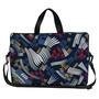 Case Capa Maleta Premium Para Notebook Laptop De 15,6 Com Alça De Mão Alça De Ombro E Zíper Lateral - Azul Pattern