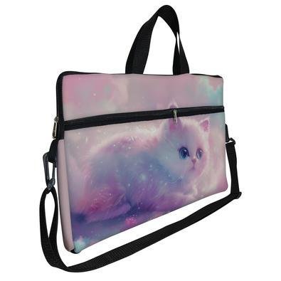 Case Capa Maleta Premium Para Notebook Laptop De 15,6 Com Alça De Mão Alça De Ombro E Zíper Lateral - Gatinha