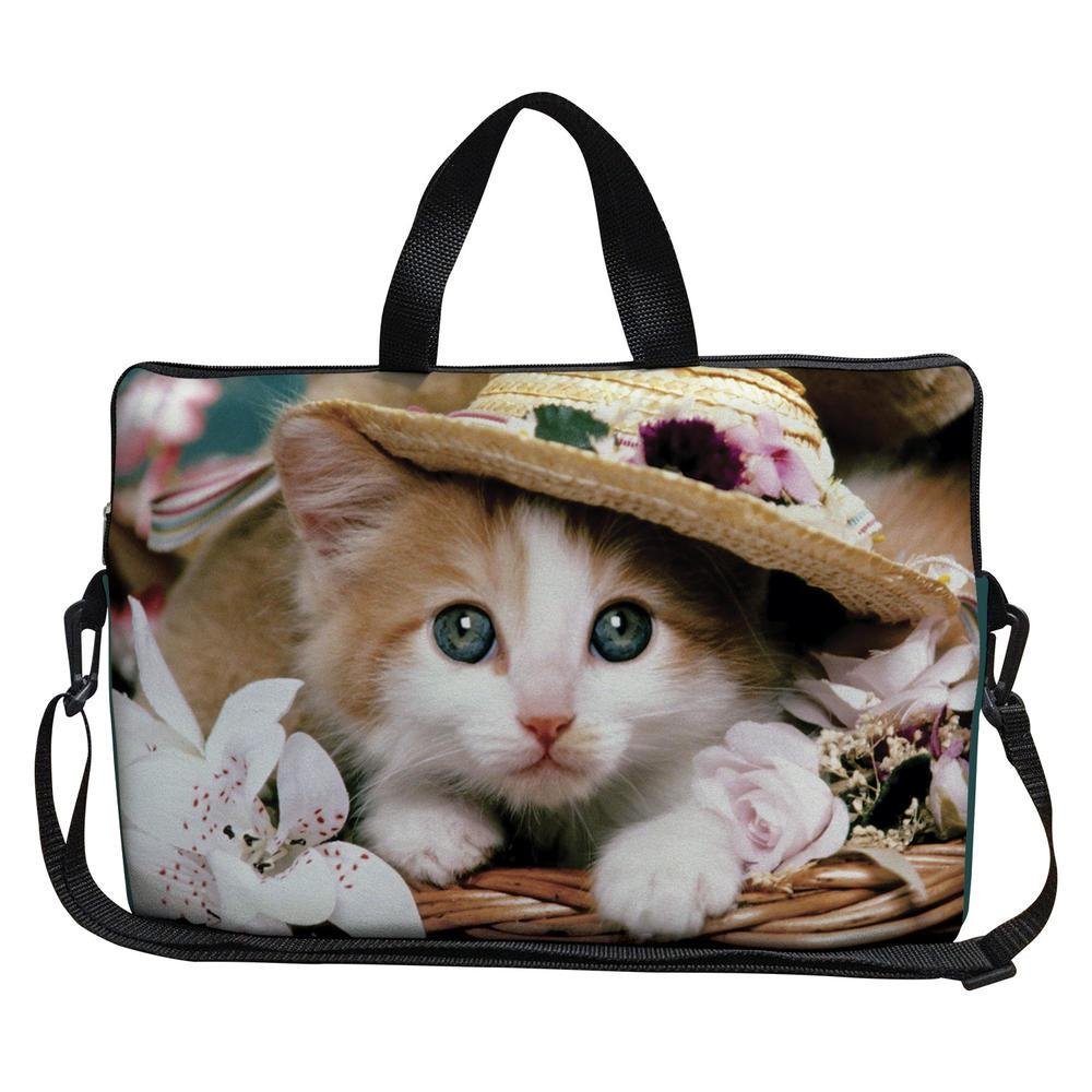 Case Capa Maleta Premium Para Notebook Laptop De 15,6 Com Alça De Mão Alça De Ombro E Zíper Lateral - Gatinha Chapeu Case Capa Maleta Premium Para Notebook Laptop De 15,6 Com Alça De Mão Alça De Ombro E Zíper Lateral - Gatinha Chapeu