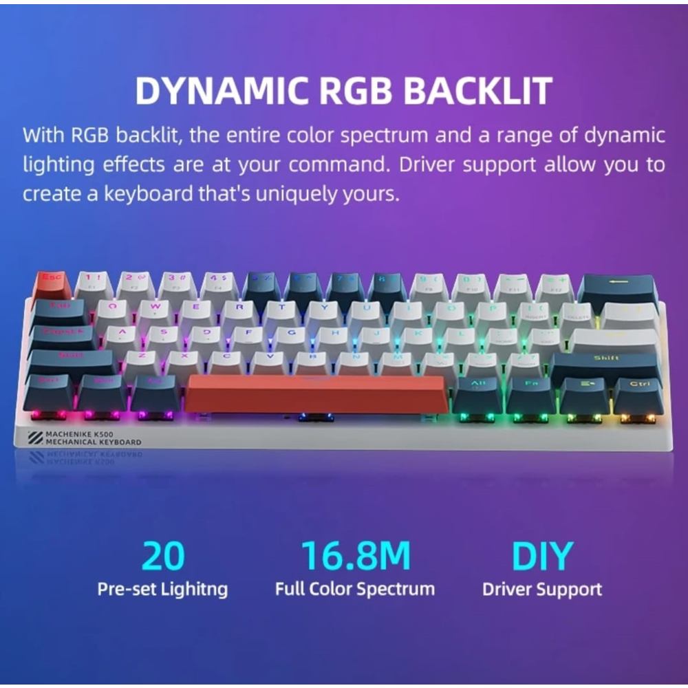 Imagem 5 de 5 do produto Teclado Mecanico K500-61 Mini Teclado Mecânico  Com Fio