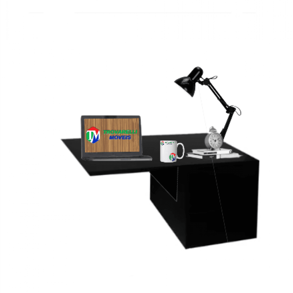 Escrivaninha Suspensa Mesa Para Notebook Preto Em Mdf