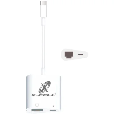 Adaptador Flex, Ethernet x USB-C Rj45, Branco