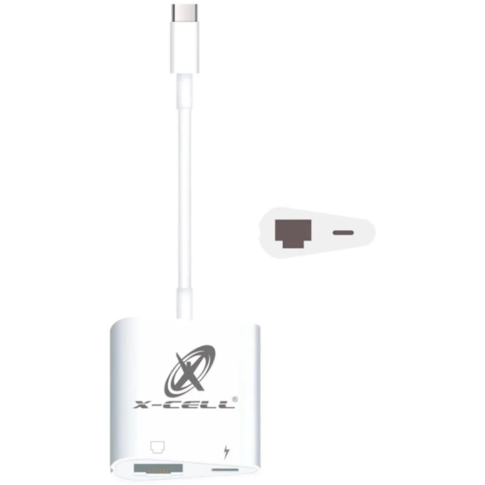 Adaptador Flex, Ethernet x USB-C Rj45, Branco