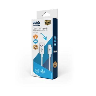 Cabo Proeletronic Carregador USB Lightning Iphone 2.4a 1m Casu-100l Branco
