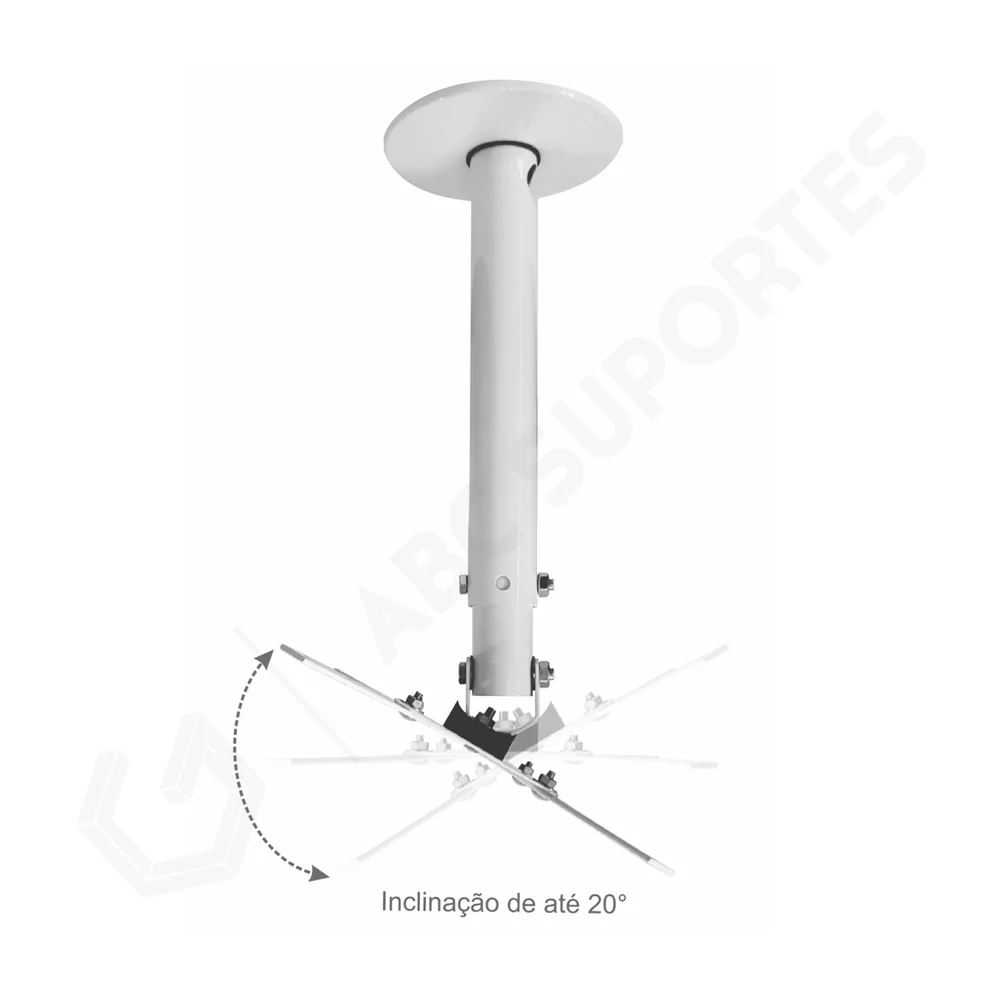 Imagem 2 de 5 do produto Suporte Tv Teto Com Inclinação Para Consultório Odontológico / Hospitalar 10 À 55 " - Lidimar Dt600 Cor:branco
