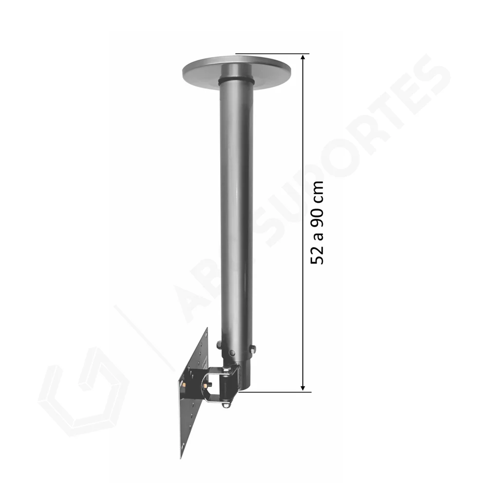 Imagem 4 de 5 do produto Suporte TV Teto ou Rack Telescópio 360° REFORÇADO 10 à 60 Polegadas - Lidimar 1060C Prata