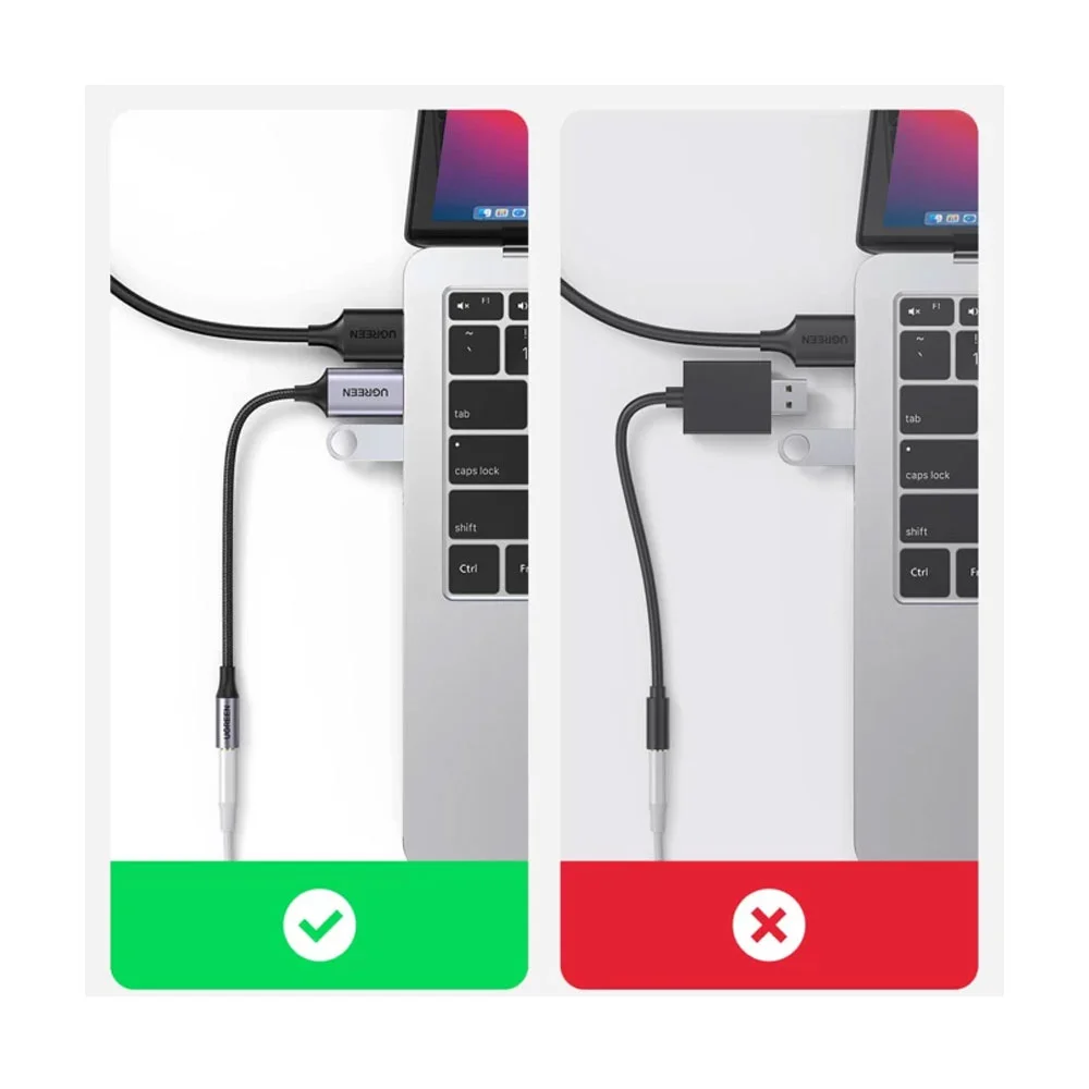 Imagem 5 de 5 do produto Adaptador Áudio Ugreen Usb A Macho P/3.5mm Fêmea Preto
