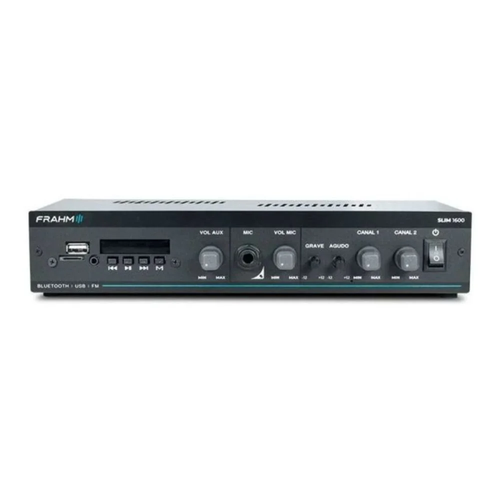 Amplificador Receiver Frahm Slim 1600 Mc G5, Bluetooth 5.0, Para Som Ambiente, 60w - 32103