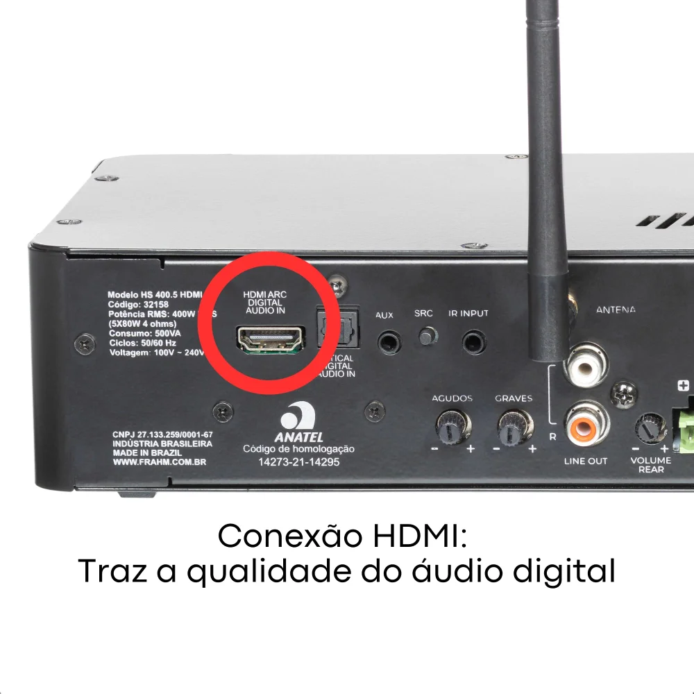 Imagem 2 de 5 do produto Amplificador Home Sense 400.5 400w HDMI