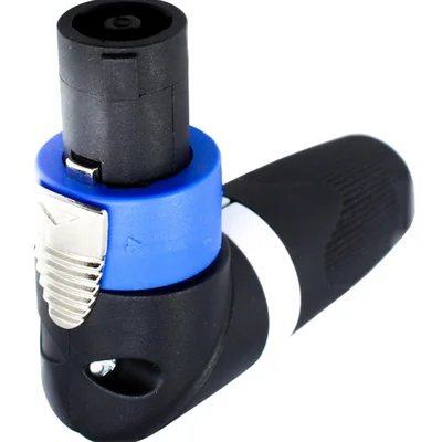 Conector Speakon 90 Graus Storm, 4 Polos, Preto e Azul, 10 Unidades