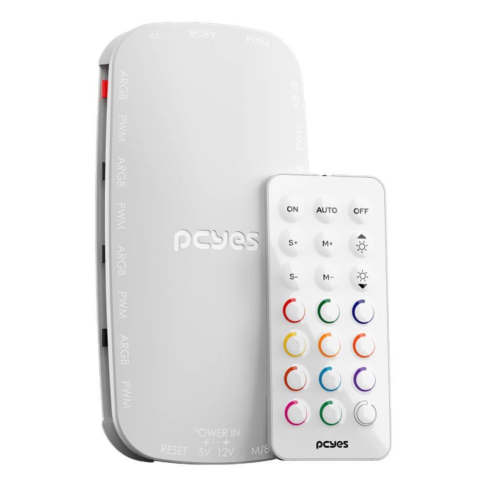 Controlador De Fan Pcyes Light Core White Ghost, ARGB, 9 Portas Pwm, Branca - Pelc9pgbr