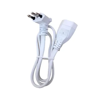 Extensão Elétrica Cordão Prolongador Megatron, Branca, Bivolt, 80 Centímetros - 20a 2p+t
