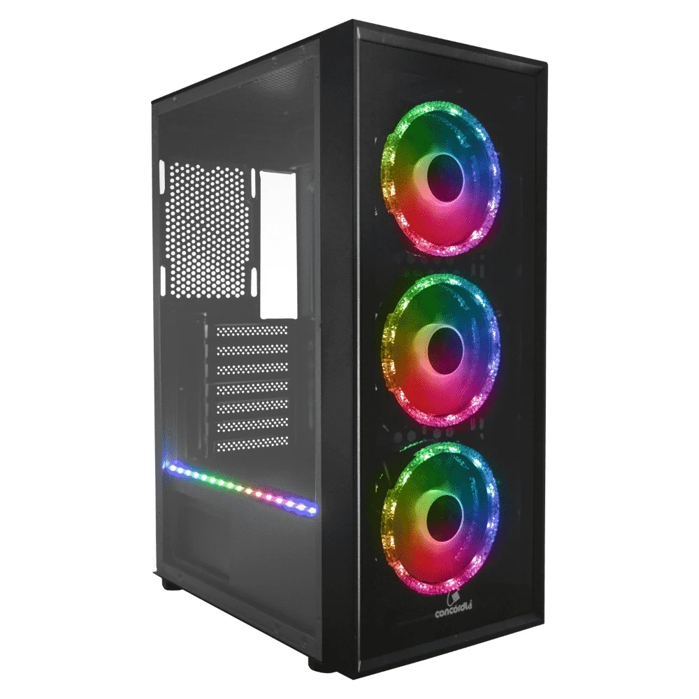 Imagem 4 de 5 do produto Gabinete Gamer Concórdia Glass X3602 RGB com Controle, Fita LED e Fans