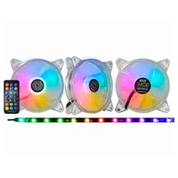 Kit Fan Cooler K-mex 120x120mm ARGB com 3 Fans e Aama Translúcida 2