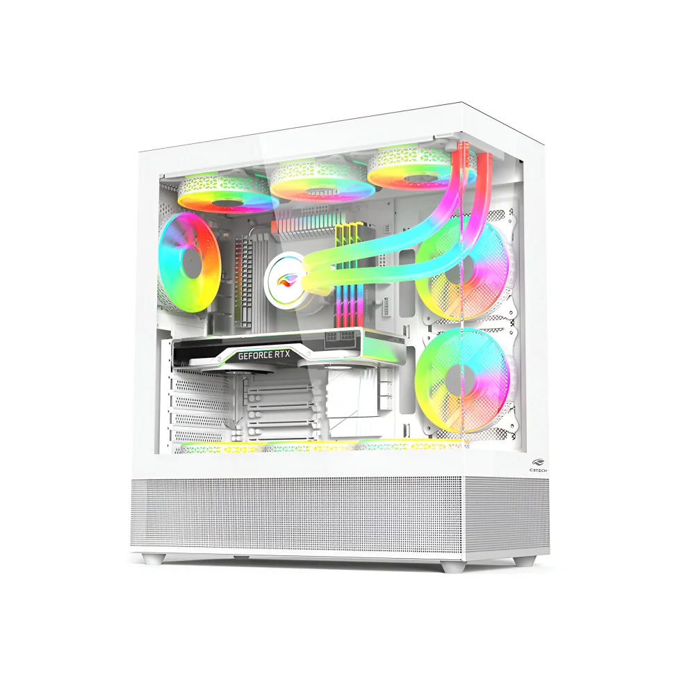 Gabinete Gamer C3tech Mt-g850wh Mid Tower, Vidro Temperado