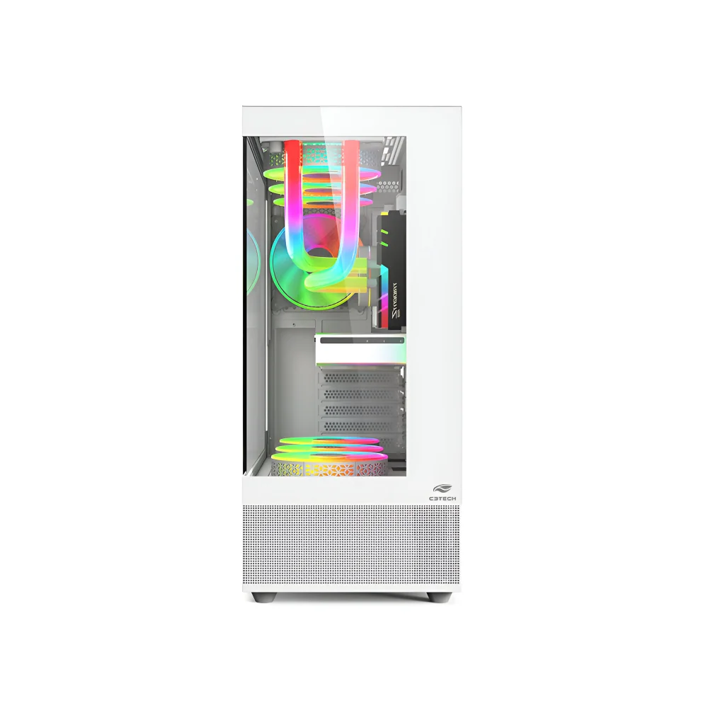 Imagem 4 de 5 do produto Gabinete Gamer C3tech Mt-g850wh Mid Tower, Vidro Temperado