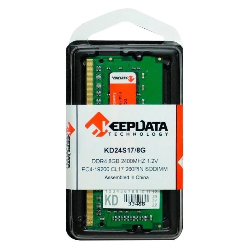 Memória Para Notebook Keepdata, 8G, 2400Mhz, DDR4, PC2400, 1.2v - Kd24s17/8g