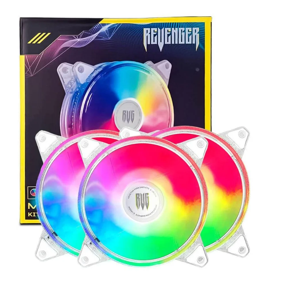 Kit Com 3 Cooler Fan Revenger, 120mm, ARGB, Brancas, Controladora Revenger - G-vr334k 5