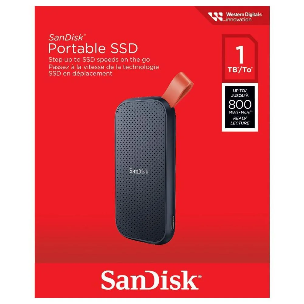 SSD Externo Sandisk G26 1TB, USB 3.2, Leitura de 800mb/s.