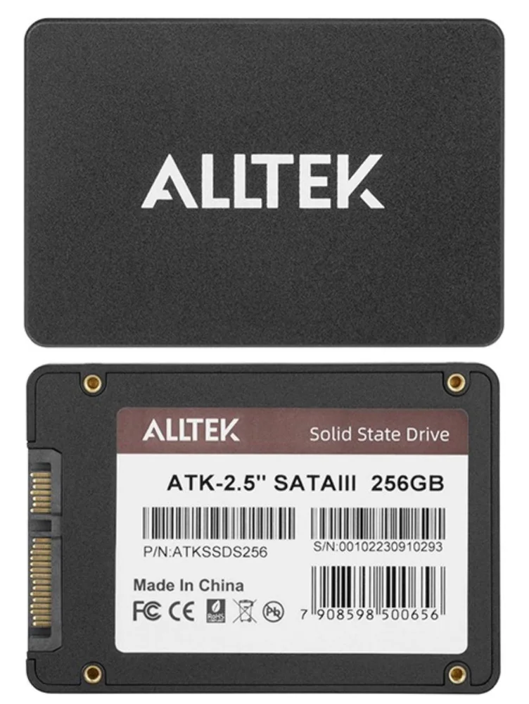 Imagem 2 de 5 do produto Disco Sólido Interno Alltek SSD Atk-2.5 Sata Iii 256gb Preto