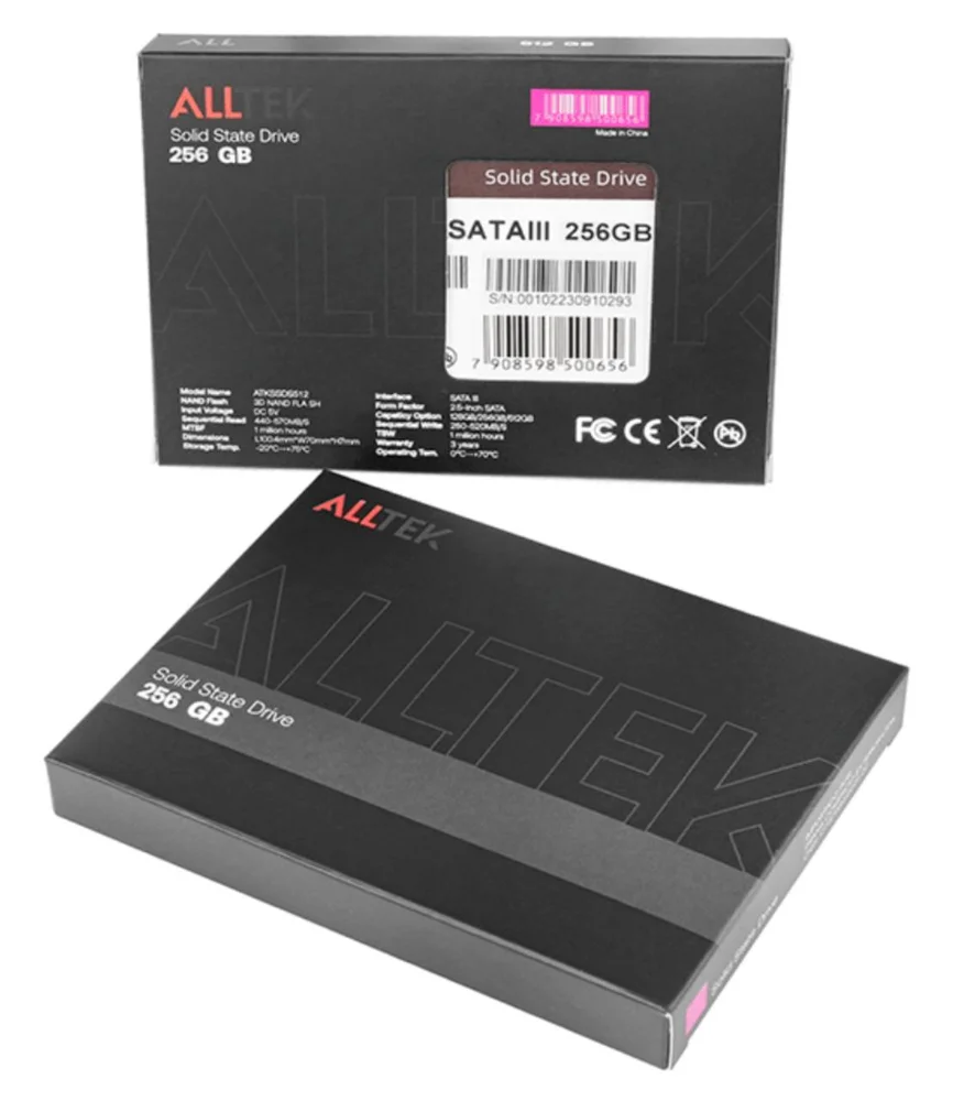 Imagem 4 de 5 do produto Disco Sólido Interno Alltek SSD Atk-2.5 Sata Iii 256gb Preto