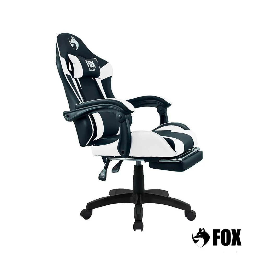 Imagem 3 de 5 do produto Cadeira Gamer Fox Racer Zerda, Branco, Com Apoio De Pe
