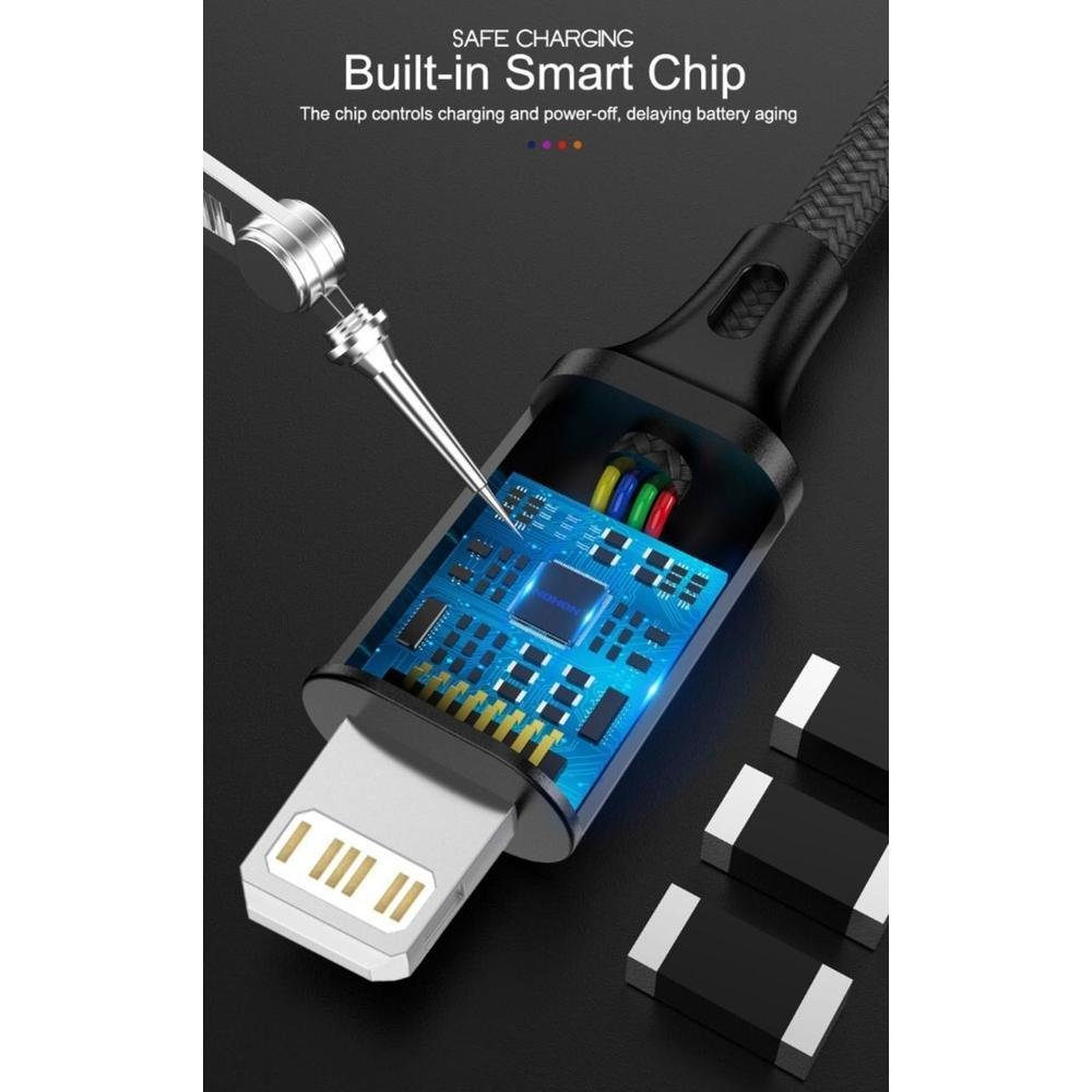 Imagem 2 de 3 do produto Cabo USB Nohon, Compatível com iPhone 5 ao 15 Pro, Vermelho