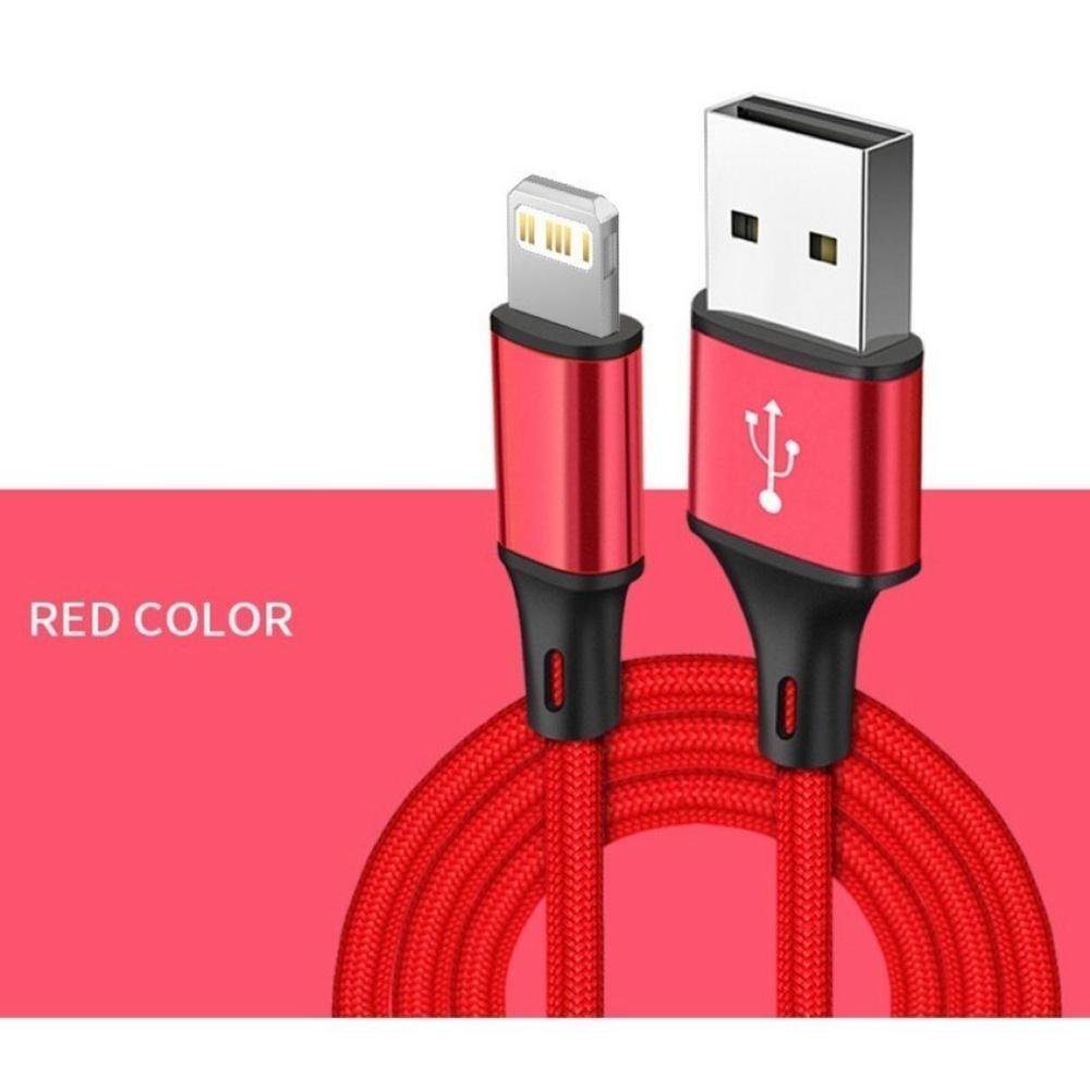 Imagem 3 de 3 do produto Cabo USB Nohon, Compatível com iPhone 5 ao 15 Pro, Vermelho