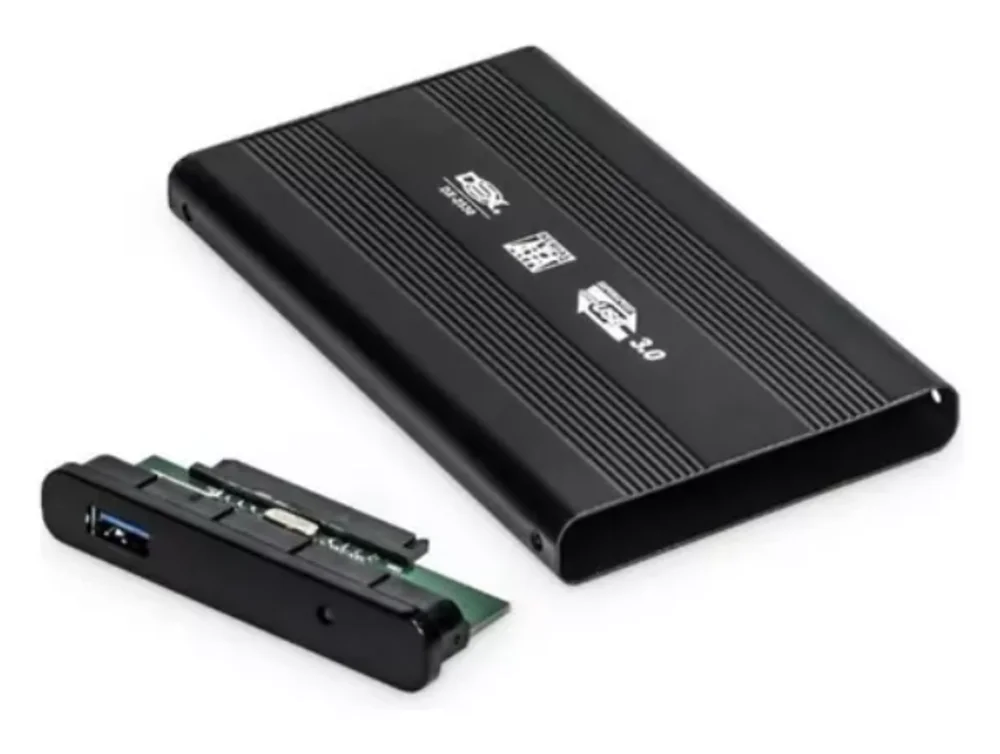 Adaptador Case Gaveta Externa Ata Para, HD, SSD, USB 3.0, SATA, 2.5", Preto Adaptador Case Gaveta Externa Ata Para, HD, SSD, USB 3.0, SATA, 2.5", Preto