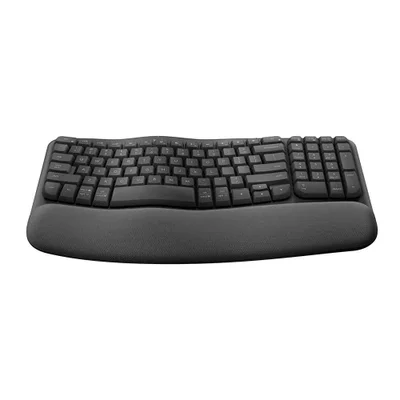 Teclado Ergonomico Logitech Wave Keys, Sem Fio, Bluetooth, Grafite