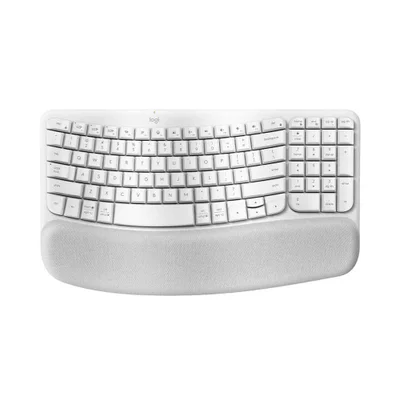 Teclado Ergonomico Logitech Wave Keys, Sem Fio, Bluetooth, Branco