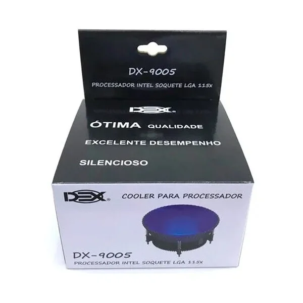 Imagem 3 de 4 do produto Cooler Parafusado Dex, Para Processador Linha LGA 115x, 6 LEDs, Azul - DX-9005