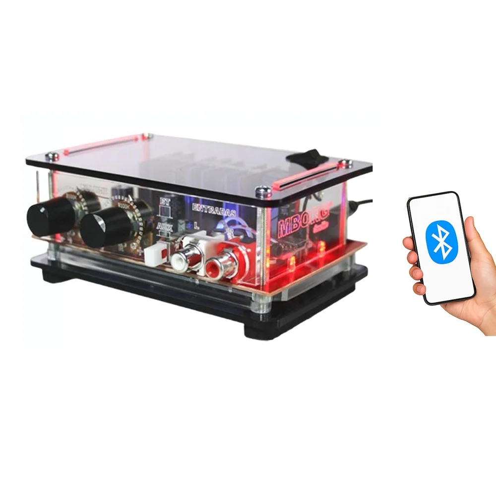 Amplificador Som áudio som Ambiente Com Bluetooth Mborg Rcbt80 E Aux 64w - Estéreo para caixas acústicas, pc, notebook, tablet