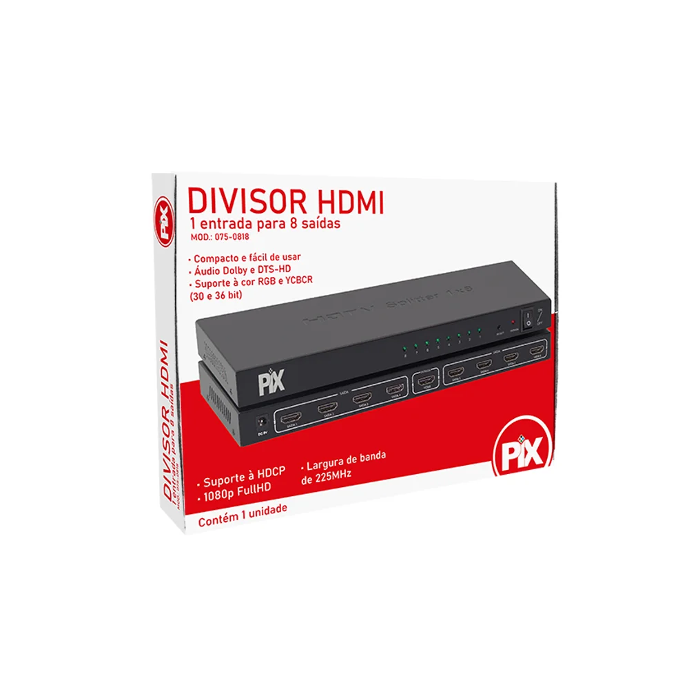 Imagem 2 de 2 do produto Splitter Pix HDMI Vídeo 1x8