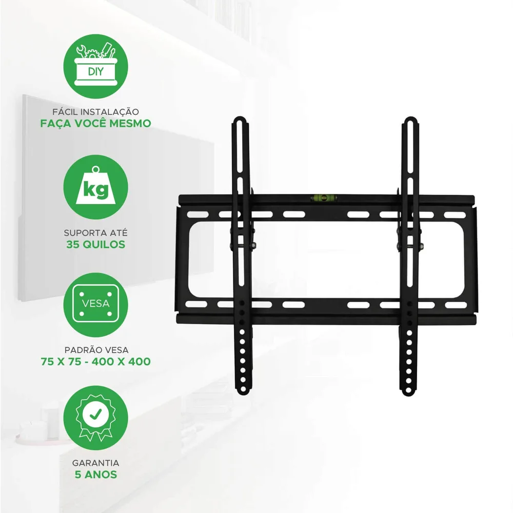 Imagem 2 de 5 do produto Suporte Fixo Inclinável Pix, Para TV, Monitor De 26" a 65"