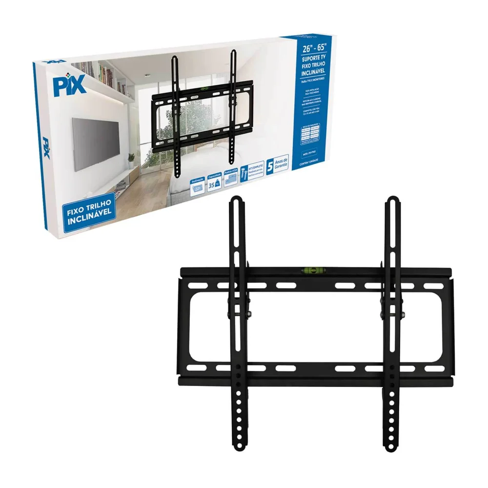 Imagem 3 de 5 do produto Suporte Fixo Inclinável Pix, Para TV, Monitor De 26" a 65"