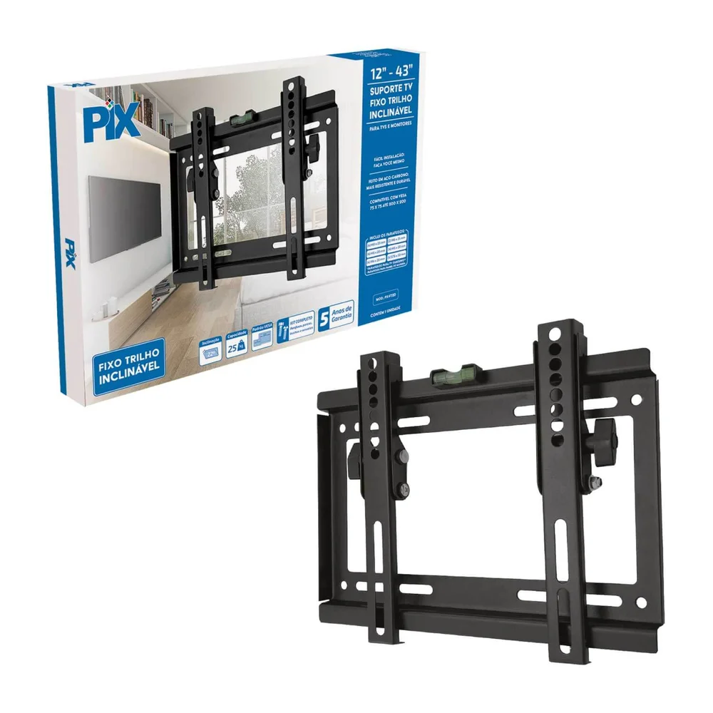 Imagem 2 de 5 do produto Suporte Pix, Para Tv, Monitor, Fixo, Tela De 12" Até 43"
