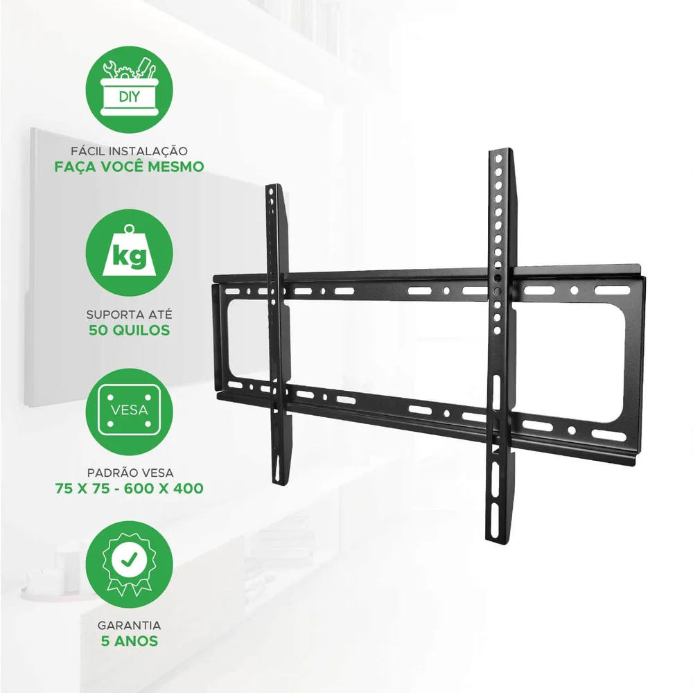 Imagem 2 de 5 do produto Suporte De Parede Fixo Trilho Pix, Para Tv, Monitor De 32" Até 80"