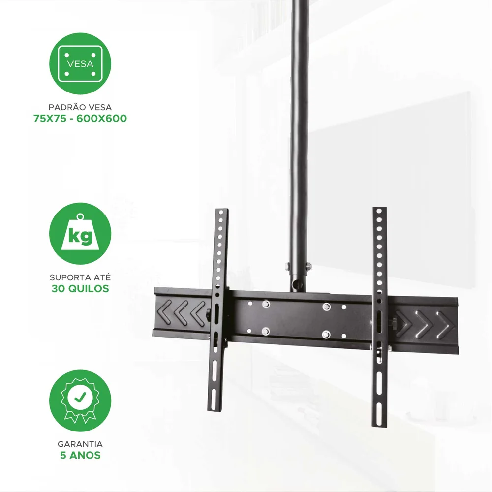 Imagem 5 de 5 do produto Suporte De Teto Pix, Para Tv, Monitor De 32" Até 75", Altura Ajustável