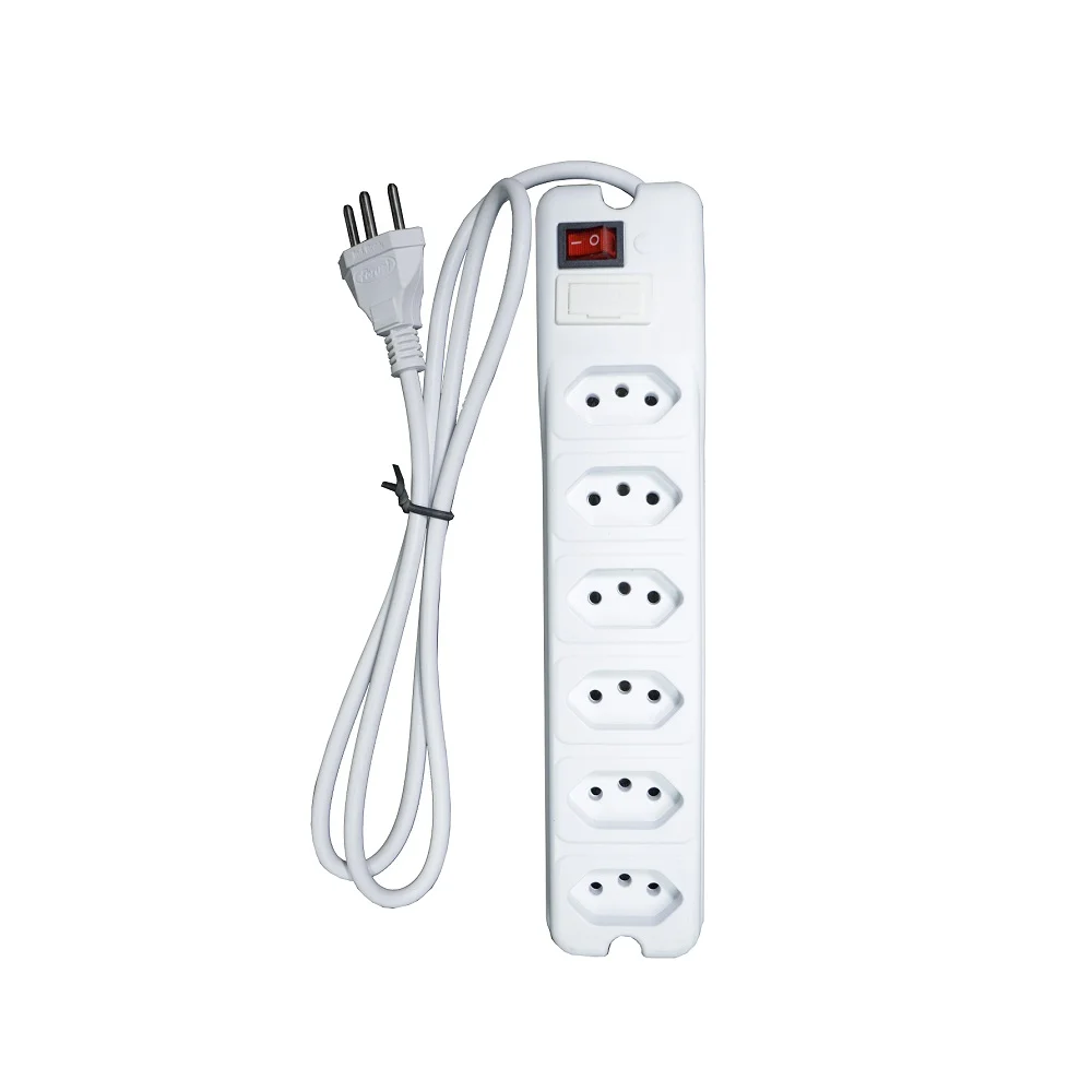 Filtro De Linha Ntc 10a, 6 Tomadas, Entrada/Saída, Bivolt, Cabo 0,80cm - Branco