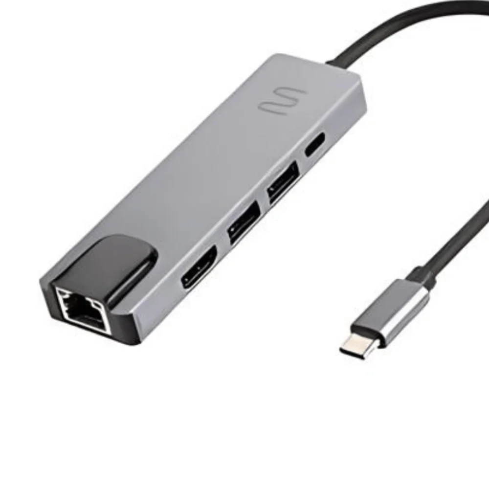 Imagem 2 de 5 do produto Adaptador USB-C 5 em 1 Multi AC447, com HDMI, RJ45, USB 3.0 e Power Delivery
