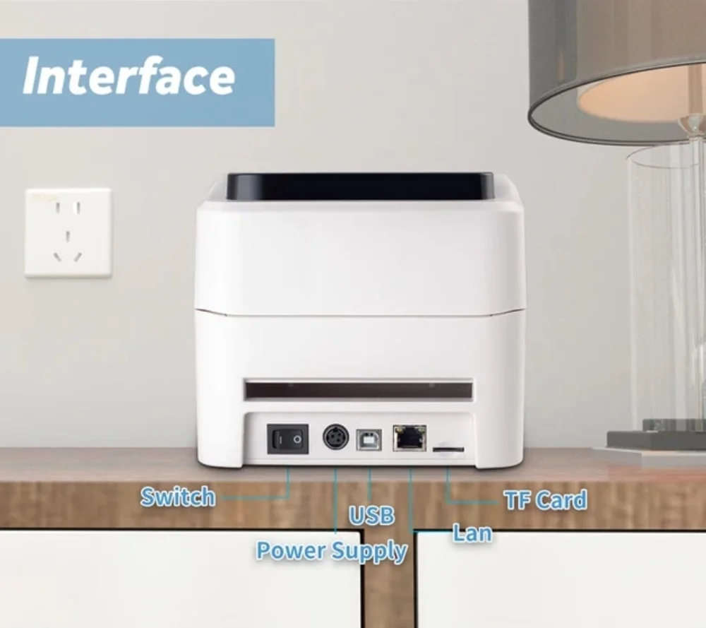Imagem 2 de 5 do produto Impressora Código De Barras Xp 420b Sem Fio, Usb, Bluetooth, Para Impressão De Etiqueta Adesiva, Branca