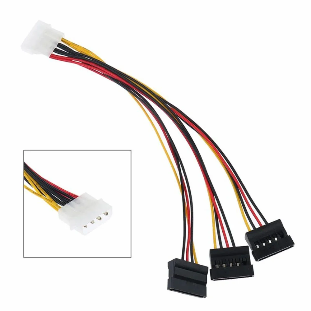 Imagem 2 de 5 do produto Cabo Adaptador Chroma Tech, Molex x 3x Sata Energia, Alimentação Fonte PC
