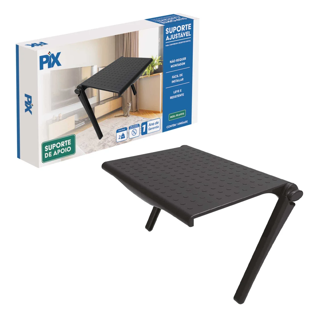 Imagem 3 de 5 do produto Suporte Ajustável Pix, Para Conversor e Receptor de TV Digital